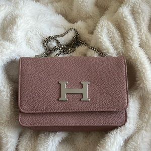 HERMES rose pink shoulder purse